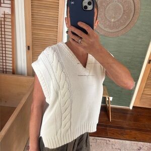 Rhythm White V-Neck Sweater